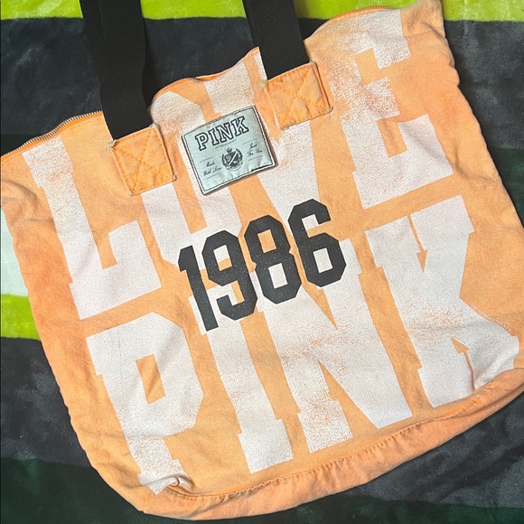 PINK Victoria's Secret Orange Tote Bag - Picture 3 of 14